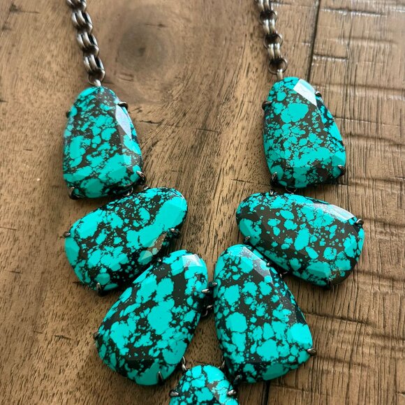 Kendra Scott - RARE Harlow Necklace in Variegated Teal Magnesite - necklace only - Picture 3 of 5